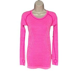 Lululemon Swiftly Tech Size 4 Long Sleeve Shirt Pink